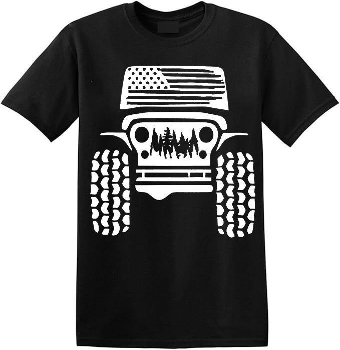 Trendy T - Shirt with a Tough Aesthetic: Iconic Jeep Design for a Stand - out, Rugged - themed Look